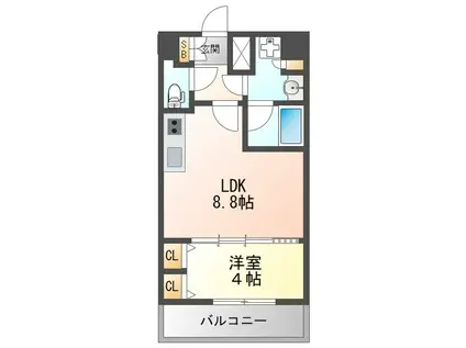 スプランディッドVII(1LDK/8階)の間取り写真