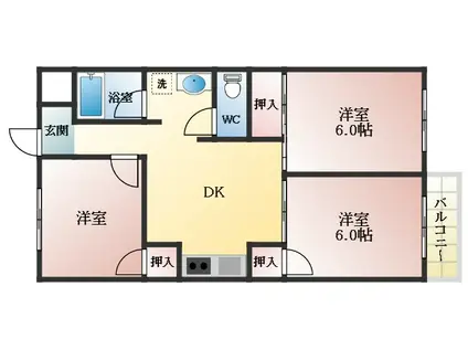 SAMURAIマンション(3DK/4階)の間取り写真