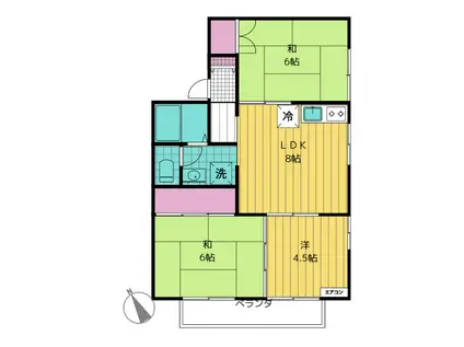クレール高松山(3DK/2階)の間取り写真