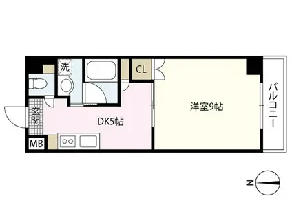 段原ヤマガタビル(1DK/4階)の間取り写真