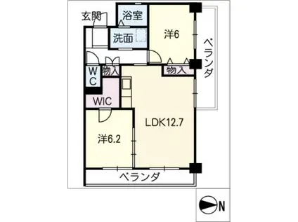 ミルフィーユ(2LDK/3階)の間取り写真