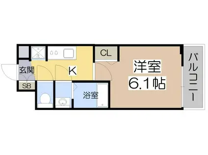 メインステージ天王寺サイドシティ(1K/3階)の間取り写真