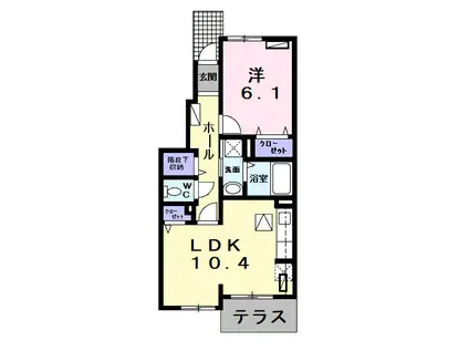 ファミーリャ II(1LDK/1階)の間取り写真