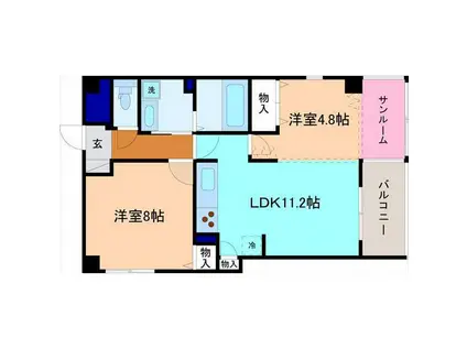 キャトルセゾン(2LDK/3階)の間取り写真