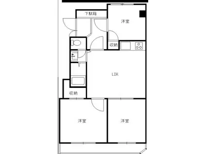 ヴェール上小阪(3LDK/2階)の間取り写真