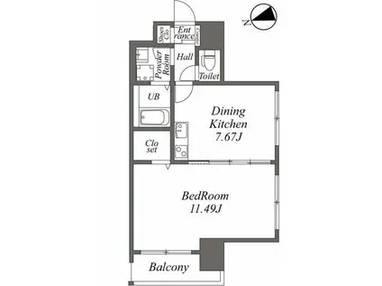 カメリア・コート二子玉川(1DK/3階)の間取り写真