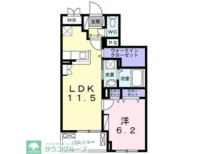 オリエンス(1LDK/1階)の間取り写真