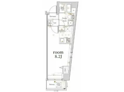 LOG代々(ワンルーム/2階)の間取り写真