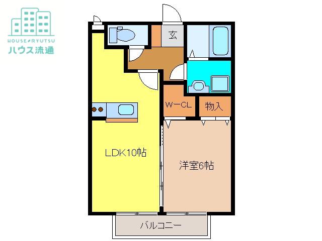 サンライズII番館(1LDK/2階)の間取り写真