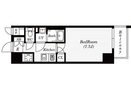 エスカーサ大阪ウエスト九条駅前(1K/9階)の間取り写真