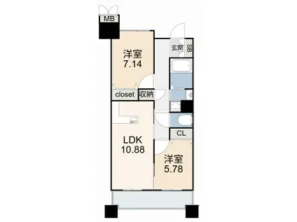 パークホームズ刈谷サザンゲートウエスト(2LDK/5階)の間取り写真