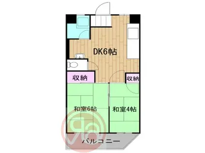 宮本マンション(2DK/3階)の間取り写真