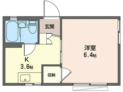 LUCE(1K/2階)の間取り写真