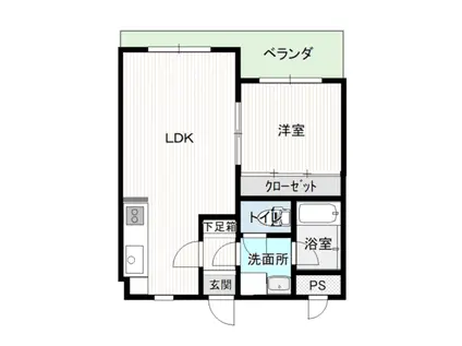 シティハウスヒラノ(1LDK/2階)の間取り写真