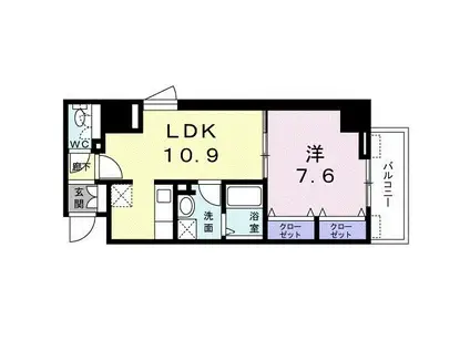 セジュール・モリ(1LDK/7階)の間取り写真