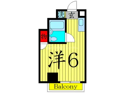 サンハイム(ワンルーム/2階)の間取り写真