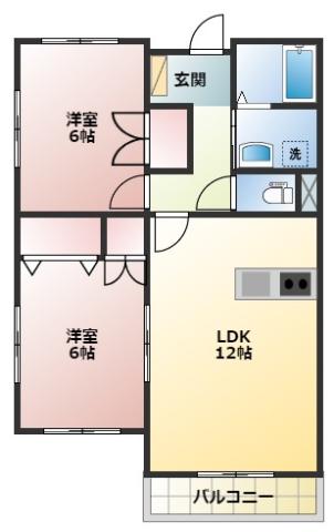 パストラルS(2LDK/2階)の間取り写真