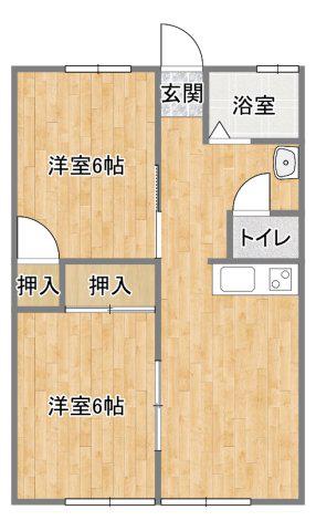 コーポあすなろ(2DK/1階)の間取り写真