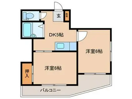 ピア鳥飼I(2DK/3階)の間取り写真