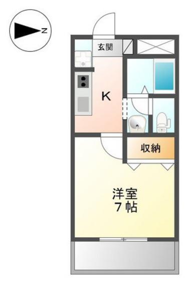 ラピスメドゥー(1K/2階)の間取り写真
