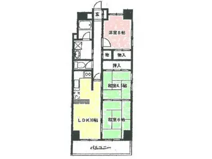 グランコート21(3LDK/5階)の間取り写真