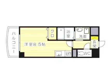 MAKE A WISH(1K/4階)の間取り写真