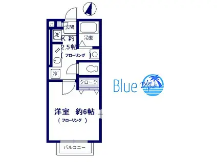 ヴェルデ七里ガ浜II(1K/1階)の間取り写真