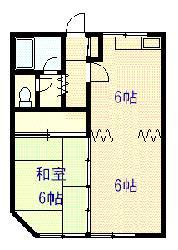 ダイヤハイツ東6・1(1LDK/1階)の間取り写真