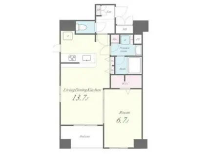 アヴェニール東麻布(1LDK/10階)の間取り写真