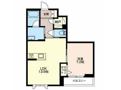 ヴィアソーレ(1LDK/2階)の間取り写真