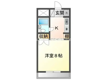 カーサ南栄(1K/3階)の間取り写真