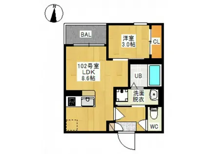 REGALEST ETERNO(1LDK/1階)の間取り写真