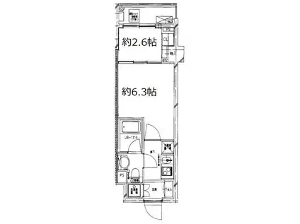 S-FORT中板橋(1DK/5階)の間取り写真