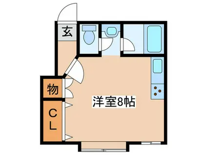 アレスランド(ワンルーム/2階)の間取り写真