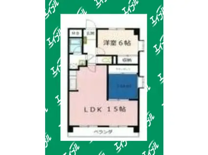 メゾン萩野(2LDK/8階)の間取り写真