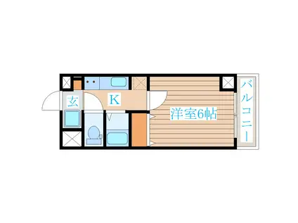 ライムハウス(1K/3階)の間取り写真