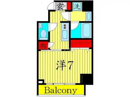 ファインクレスト護国寺(1K/3階)の間取り写真