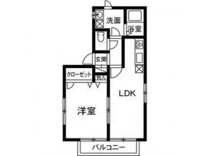ラ・プラージュ(1LDK/1階)の間取り写真