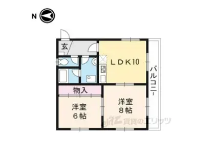 センチュリープラザ(2LDK/4階)の間取り写真