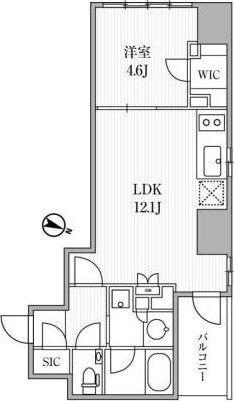 ディームス大手町ノース(1LDK/5階)の間取り写真