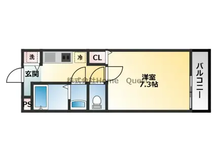 ベルドミール末広III番館(1K/1階)の間取り写真