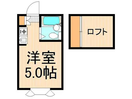 ブルーメ一ツ家(ワンルーム/1階)の間取り写真