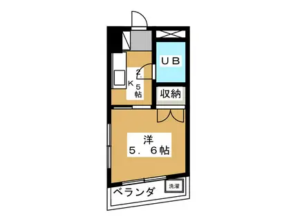 一杉マンション(1K/4階)の間取り写真