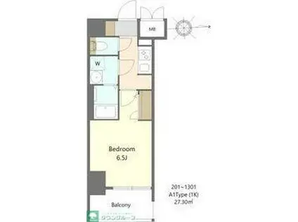 S-RESIDENCE名駅北ALESIA(1K/4階)の間取り写真