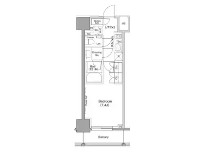 ザ・パークハビオ巣鴨(1K/10階)の間取り写真