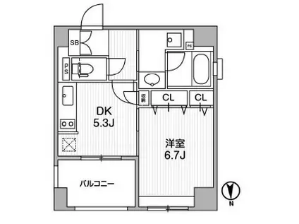クリオ三田ラ・モード(1DK/4階)の間取り写真
