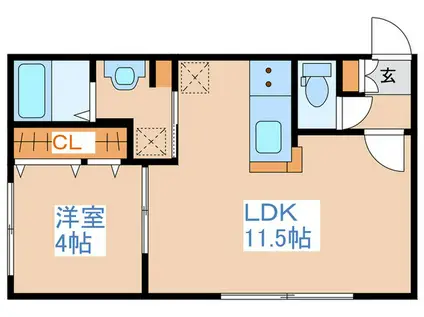 AO711SR(1LDK/1階)の間取り写真