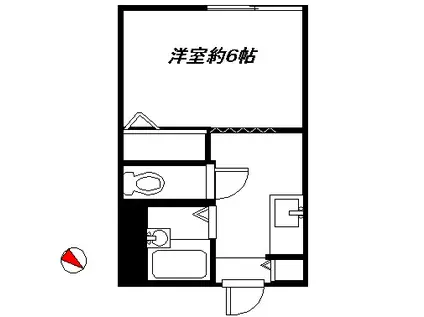 フローラ東中野(1K/2階)の間取り写真