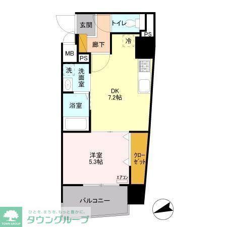 ステラ トーレ(1DK/2階)の間取り写真