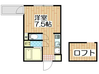 ヨコハマフォーチュンクッキー(ワンルーム/1階)の間取り写真